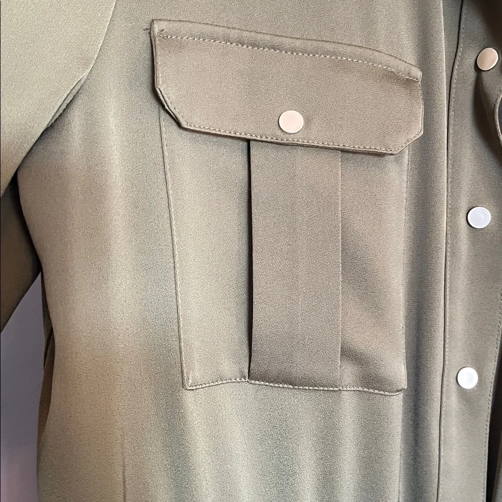 ME+EM Olive Green Button-Up Jumpsuit - Picture 4 of 10